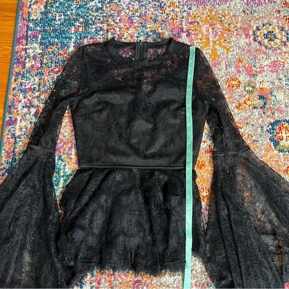 Misha Collection Lace Ruffle Trumpet Bell Sleeve‎ Blouse - Picture 14 of 16